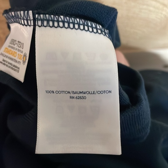 Lands' End size 16 Navy Blue 100% Cotton Pencil Mini Skirt with Built-in Shorts - Picture 8 of 9